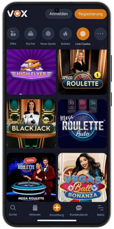 Vox Casino Live-Casino