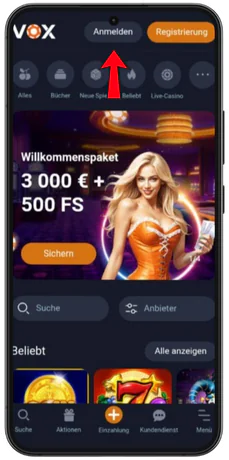 vox casino login